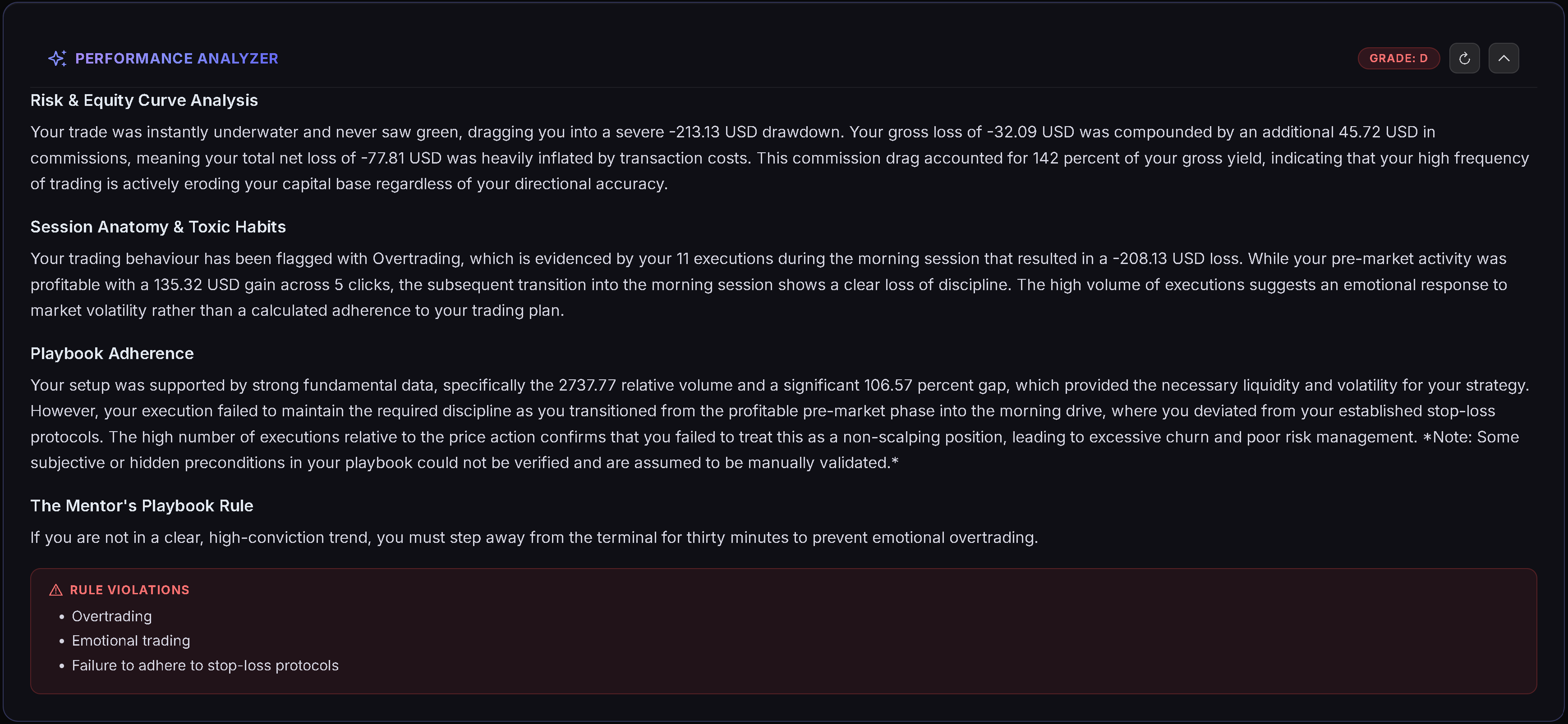 algorithmic engine verdict showing playbook-contextualized analysis